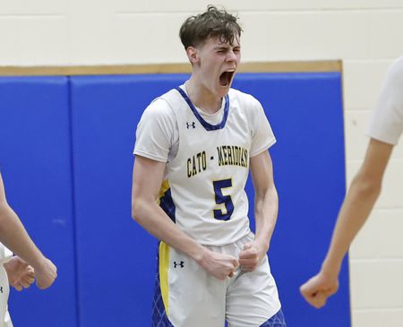 Cato-Meridian boys hoops ends regular season on high note with win over Weedsport (36 photos)