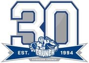 The Syracuse Crunch's 30th anniversary logo for the 2023-24 season.
